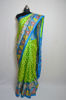 Picture of Parrot Green and Blue Double Border Pochampally Ikkat Silk Saree