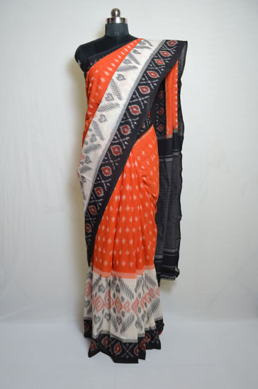 Picture of Tri-Color Pochampally Ikkat Cotton Saree