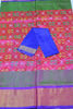 Picture of Pink and Blue Pochampally Design Uppada Silk Saree
