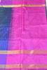 Picture of Navy Blue and Pink Checks Uppada Silk Saree