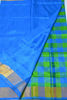 Picture of Anand Blue and Parrot Green Checks Uppada Silk Saree