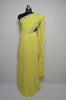 Picture of Lemon Yellow Lucknow Chikankari Embroidered Georgette Saree