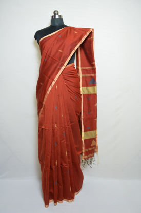 Picture of Dark Copper Handloom Silk Saree