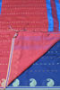 Picture of Navy Blue and Red Handloom Silk Saree