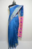 Picture of Teal Blue and Baby Pink Jamdani Silk Saree