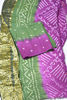 Picture of Purple and Green Heavy Bandani Cotton Saree