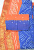 Picture of Orange and Blue Heavy Bandani Cotton Saree