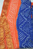 Picture of Orange and Blue Heavy Bandani Cotton Saree
