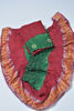 Picture of Green and Red Bandani Cotton Zari Saree