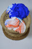Picture of Marble White and Royal Blue Tie-Dye Chiffon Saree