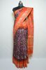 Picture of Dark Purple and Orange Batik Print Bhagalpuri Silk Saree