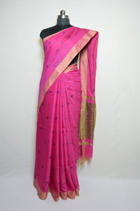 Picture of Pink Poly Butta  Bhagalpuri Silk Saree