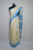 Picture of Ivory White and Blue Bhagalpuri Silk Saree