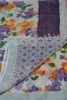 Picture of Violet and Orange Floral Design Rich Linen Cotton Saree