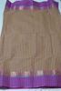 Picture of Khakhi and Purple Double Border Bengal Cotton Saree