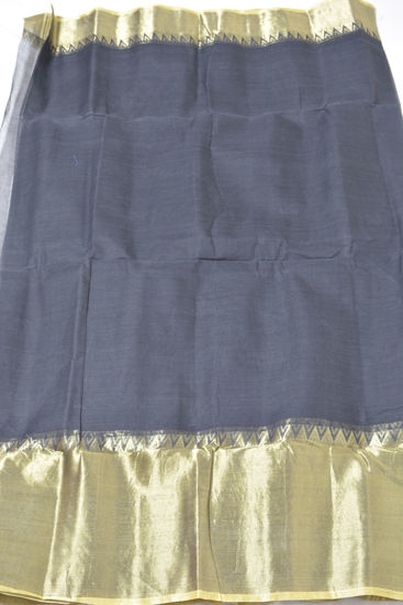 Picture of Intense Black  Zari Border Bengal Cotton Saree