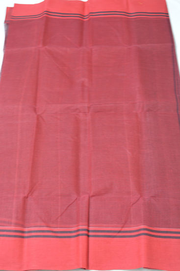 Picture of Red and Black Stripes Bengal Cotton Saree