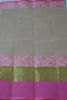 Picture of Nude and Pink Bengal Cotton Saree with Big Border