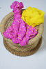 Picture of Rose Pink and Lemon Yellow Leheriya Chiffon Saree