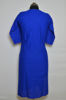 Picture of Royal Blue Round Neck Embroidered Kurta