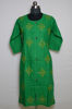 Picture of Green Round Neck Embroidered Kurta