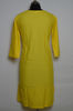 Picture of Yellow Round Neck Embroidered Kurta