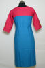 Picture of Blue and Pink Round Neck Embroidered Kurta