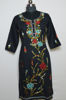 Picture of Black Round Neck Embroidered Kurta
