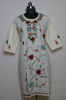 Picture of Ivory White Round Neck Embroidered Kurta