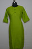 Picture of Parrot Green Plain Style Round Neck Kurta