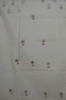 Picture of Ivory White with Brown Embroidery Cotton Dress Material