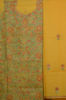 Picture of Mango Yellow with Pink and Blue Embroidery Cotton Dress Material
