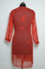 Picture of Hand Embroidered Red Georgette Lucknow Chikankari kurti