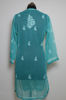 Picture of Hand Embroidered Sea Green Georgette Lucknow Chikankari kurti