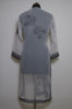 Picture of Hand Embroidered Grey and Black Georgette Lucknow Chikankari kurti