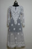Picture of Hand Embroidered Grey Georgette Lucknow Chikankari kurti