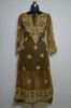 Picture of Hand Embroidered Brown Georgette Lucknow Chikankari kurti