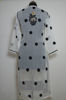Picture of Hand Embroidered Ivory White Georgette Lucknow Aari Gota kurti