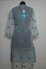 Picture of Hand Embroidered Grey Georgette Lucknow Aari Gota kurti