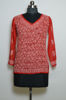 Picture of Hand Embroidered Red Georgette Lucknow Chikankari Short kurti