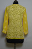 Picture of Hand Embroidered Yellow Georgette Lucknow Chikankari Short kurti