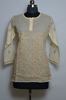 Picture of Hand Embroidered Nude Cotton Lucknow Chikankari Short kurti