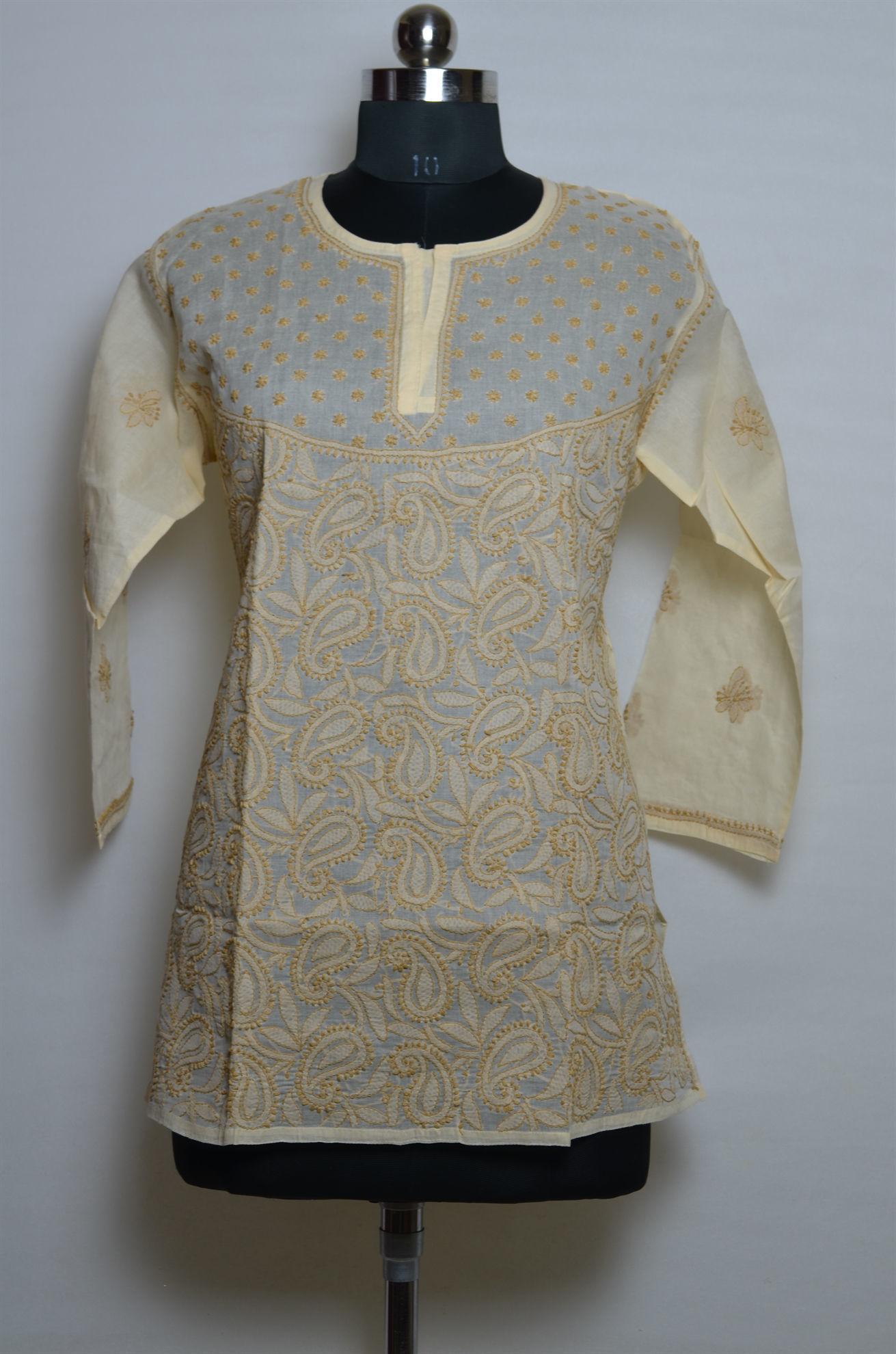 Buy Ada Hand Embroidered Peach Cotton Lucknow Chikankari Kurti with Zari  Work A911190 Online at Best Prices in India - JioMart.