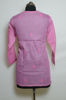 Picture of Hand Embroidered Pink Cotton Lucknow Chikankari Short kurti
