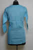 Picture of Hand Embroidered Blue Cotton Lucknow Chikankari Short kurti