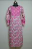 Picture of Hand Embroidered Pink Cotton Printed Lucknow Chikankari kurti