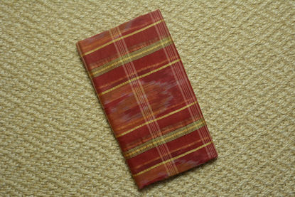 Picture of Maroon Bengal Cotton Saree with Brown Pochampally Design