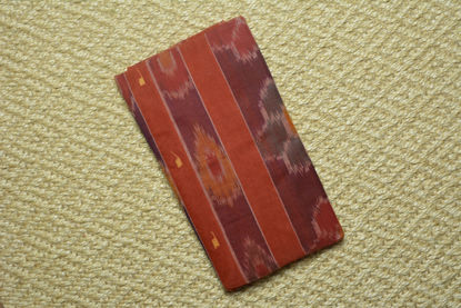 Picture of Brick-Red Bengal Cotton Saree with Pochampally Border