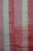Picture of Peach and Ivory-White Stripes Bengal Cotton Saree
