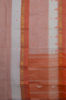 Picture of Orange and White Stripes Bengal Cotton Saree